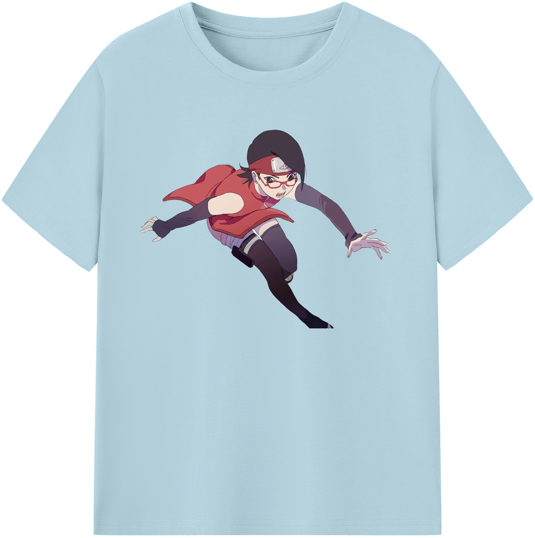 （画像用） NARUTO -ナルト- うちは サラダ Uchiha Sarada 綿100％半袖Tシャツ（フロントプリント）